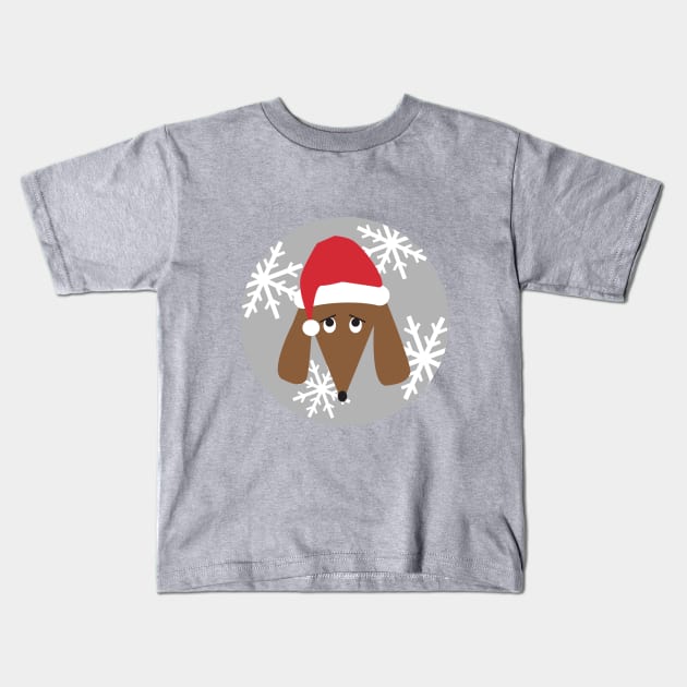 Dachshund Santa Dog Kids T-Shirt by beyerbydesign